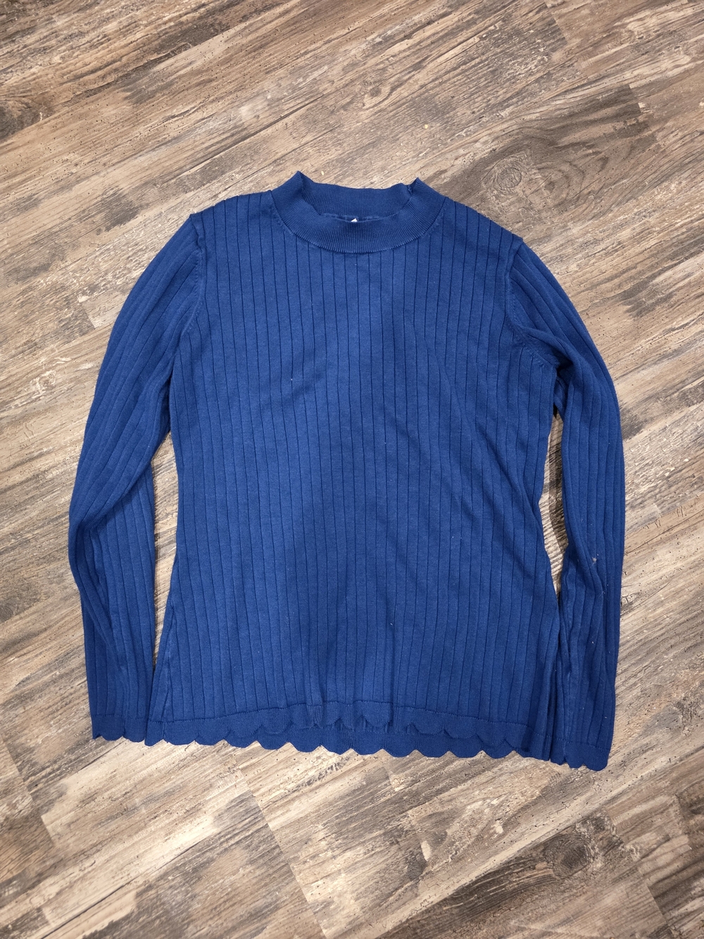 41 Hawthorn Navy Blue Ribbed Crew Neck Sweater